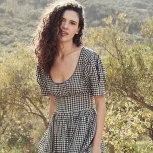 Dôen Kennedy dress size small INK GINGHAM